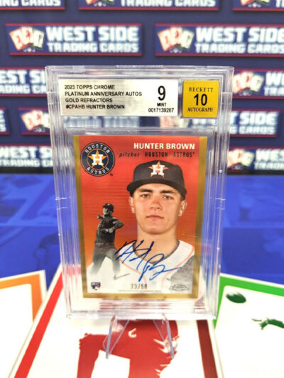 2023 Topps Chrome Platinum Anniversary HUNTER BROWN Gold Refractor Autograph 23_50