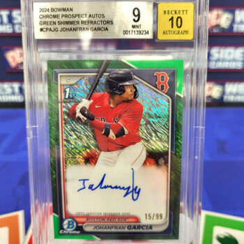 2024 Bowman Chrome Autos Green Shimmer Refractor JOHANFRAN GARCIA Autograph 15_99